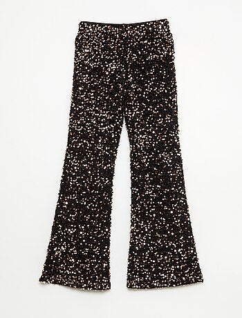 Glanzende broek, flared fit