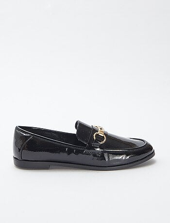 Glanzende platte loafers