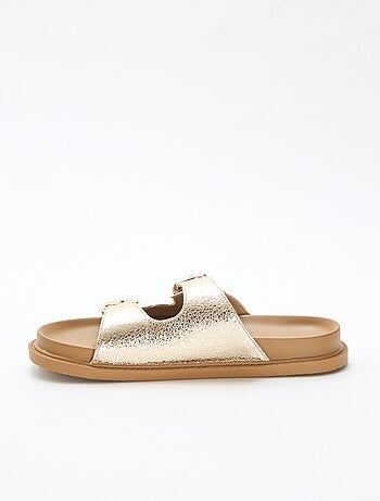Goudkleurige instappers met twee bandjes