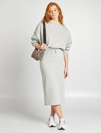 Halflange rok in joggingmodel