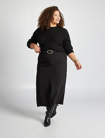 Halflange rok met split