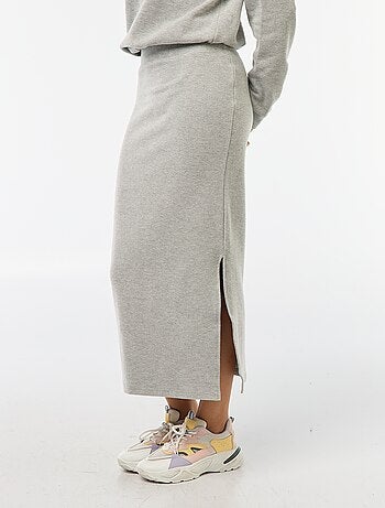 Halflange rok van zacht tricot