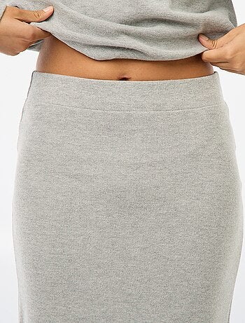 Halflange rok van zacht tricot