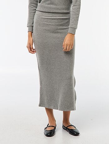 Halflange rok van zacht tricot