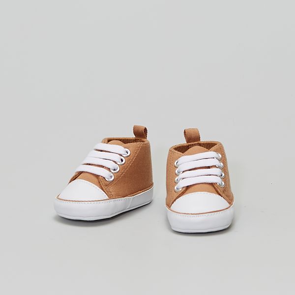 Hoge stoffen sneakers Jongens babykleding - BRUIN - Kiabi - 4,00€