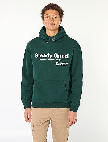 Hoodie met opschrift voor- en achterop