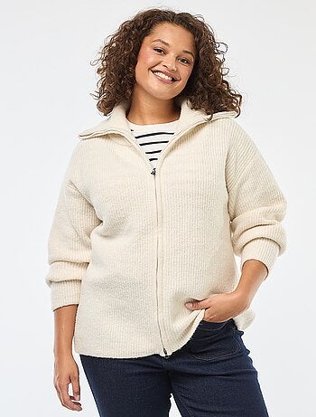 Hoodie met rits van tricot