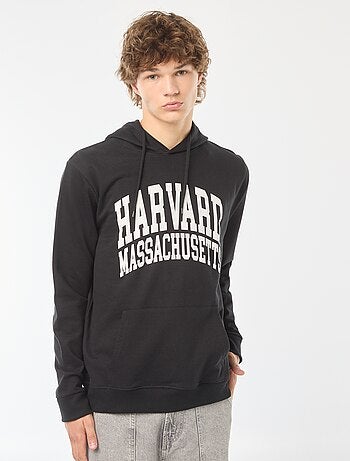 Hoodie van joggingstof met Harvard-print voor en achter