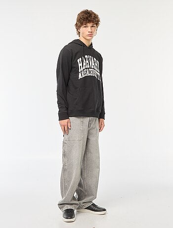 Hoodie van joggingstof met Harvard-print voor en achter