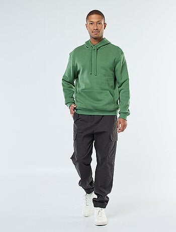 Hoodie van joggingstof met kangaroezak