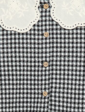 Jacquard gebreide jurk met puntkraag