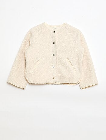 Jas met drukknoopsluiting met schapenvachteffect