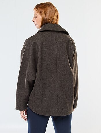 Jas/cape van wolachtige stof