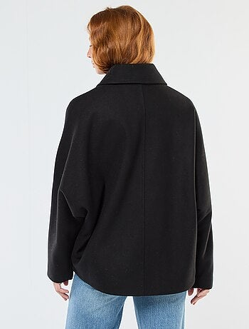 Jas/cape van wolachtige stof