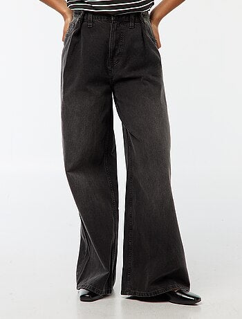 Jeans met hoge taille en wijde pijpen
