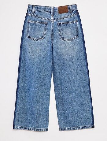Jeans met wijde pijpen en contrasterende bies