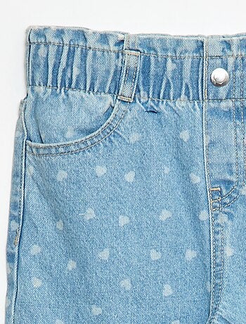 Jeans met wijde pijpen en elastische taille