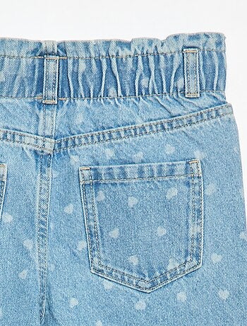 Jeans met wijde pijpen en elastische taille