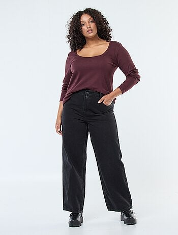 Jeans met wijde pijpen / wijd model met elastische tailleband
