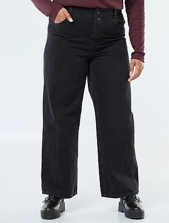 Jeans met wijde pijpen / wijd model met elastische tailleband