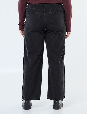 Jeans met wijde pijpen / wijd model met elastische tailleband