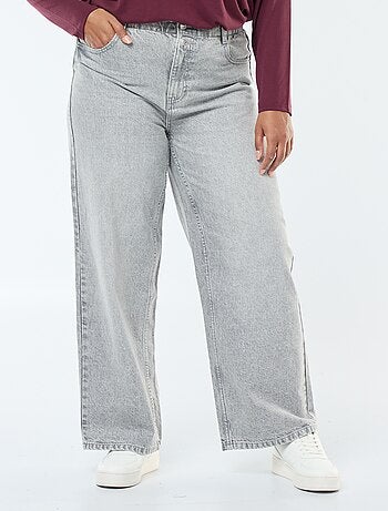 Jeans met wijde pijpen / wijd model met elastische tailleband