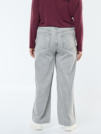 Jeans met wijde pijpen / wijd model met elastische tailleband