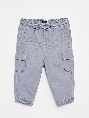 Jogg-broek van keperstof met zakken met klepje