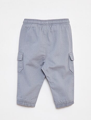 Jogg-broek van keperstof met zakken met klepje