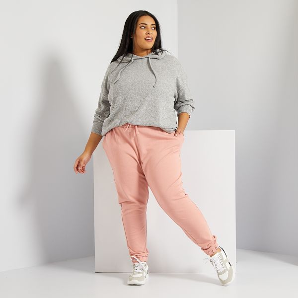 Joggingbroek van molton Grande taille femme - roze - Kiabi - 10,00€