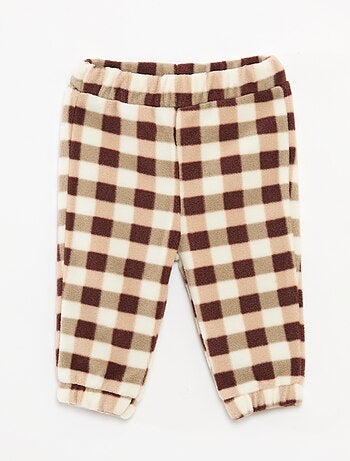 Joggingpak van fleecestof met broek + jasje met rits - 2-delig