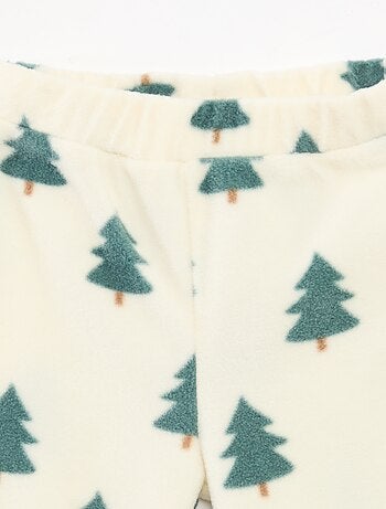 Joggingpak van fleecestof met broek + jasje met rits - 2-delig