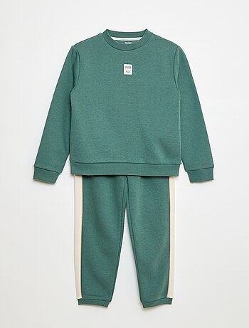 Joggingpak van geruwde fleece - Sweater + broek - 2-delig