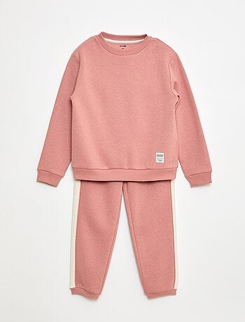 Joggingpak van geruwde fleece - Sweater + broek - 2-delig