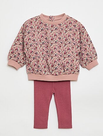 Joggingpak van sweatstof + legging - 2-delig