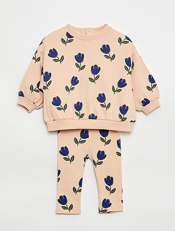 Joggingpak van sweatstof + legging - 2-delig