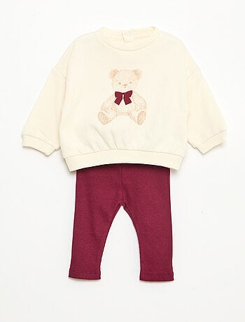 Joggingpak van sweatstof + legging - 2-delig