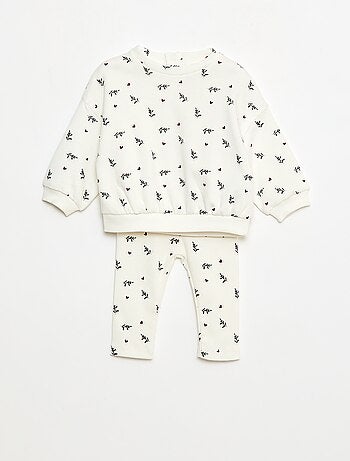 Joggingpak van sweatstof + legging - 2-delig