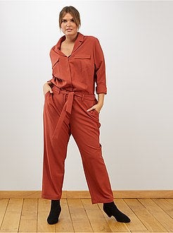 Jumpsuit met pyjamakraag - Kiabi