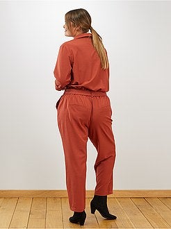 Jumpsuit met pyjamakraag - Kiabi