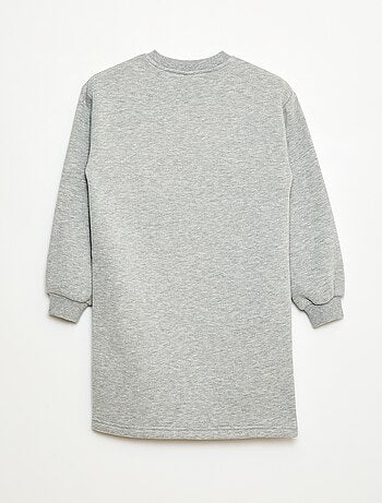 Jurk van joggingstof met detail in glitter-pailletten