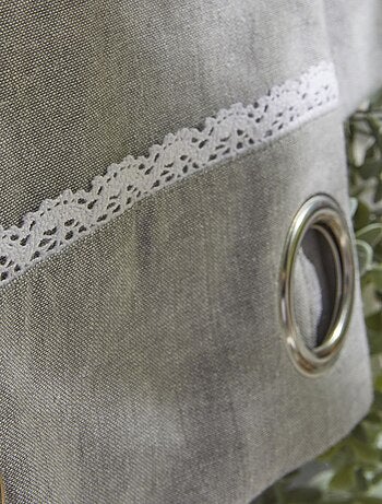 Katoenen gordijn met kant