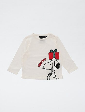 Katoenen Snoopy-pyjama met kerstprint