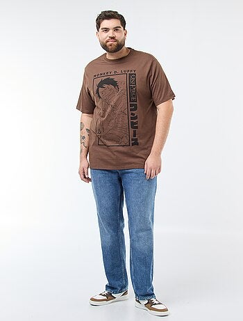 Katoenen T-shirt met One piece-print