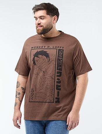 Katoenen T-shirt met One piece-print