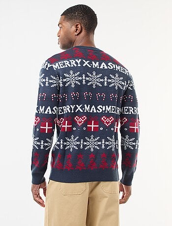 Kersttrui van jacquard met ronde hals