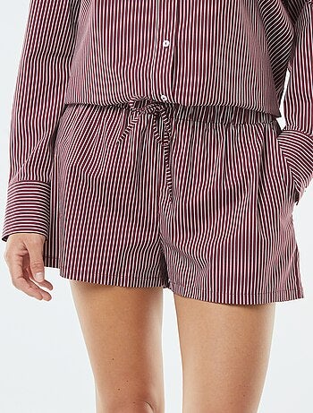 Kort short van gestreepte popeline
