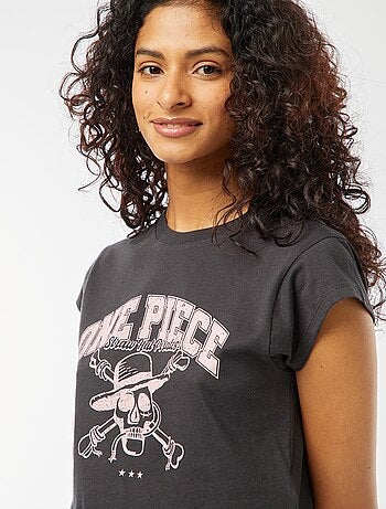 Kort T-shirt met 'One Piece'-print