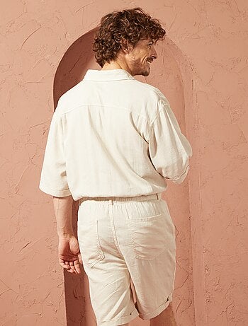 Korte jumpsuit van linnenmix - Uniseks