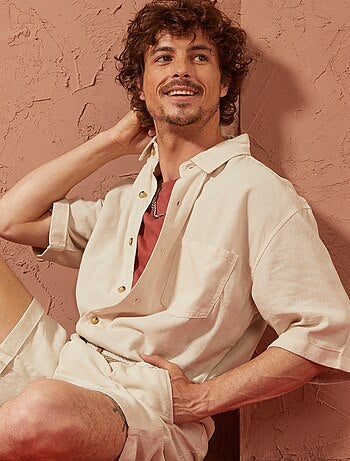 Korte jumpsuit van linnenmix - Uniseks